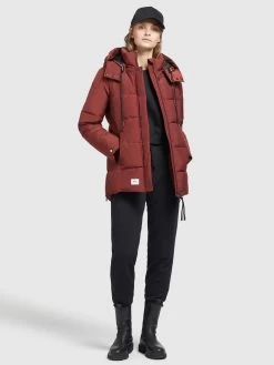 Khujo Winterjassen Winterjas Eunice Dames Roestrood -Mode kledingwinkel 02b77ab450bcb07cfb0b9f5c2c1596ac