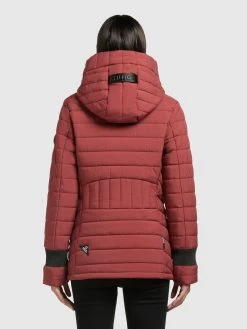 Khujo Winterjassen Winterjas Patt Dames Roestrood -Mode kledingwinkel 04f025044ed1da3eff742abc6af99deb