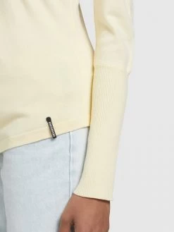 Khujo Fijngebreide Truien Trui Shea Dames Lichtgeel -Mode kledingwinkel 064bd40e2a34db703130ee6143ba27d7