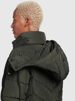 Khujo Korte Mantels Wintermantel Cups Dames Donkergroen -Mode kledingwinkel 0741b8717f0c5568c380d1b09ccbdf2f