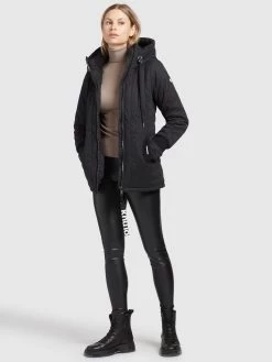 Khujo Winterjassen Winterjas Dames Zwart -Mode kledingwinkel 08cf49b182e83c04a44c267ab460776a