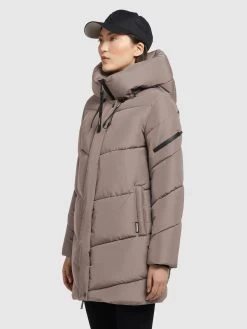 Khujo Winterjassen Winterjas Jordis 4 Dames Taupe -Mode kledingwinkel 10586c8758efdfc88e272f092e273a37