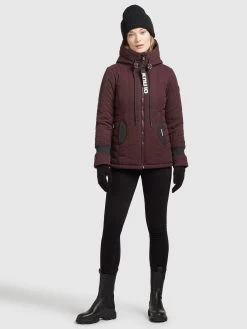 Khujo Winterjassen Winterjas Dames Wijnrood -Mode kledingwinkel 105ab2a2a3ad6b785d8ce749277d0666