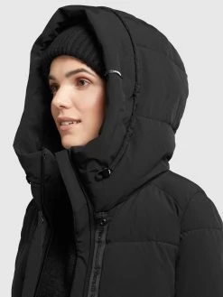 Khujo Korte Mantels Wintermantel Wente Dames Zwart -Mode kledingwinkel 107b10deef56333ffcc4ea0a177ca73e