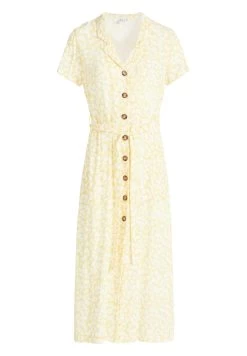 Khujo Goya - Blousejurk - Gelb-Weiß Geblümt -Mode kledingwinkel 126054f997ce4e42920b220398c118c7