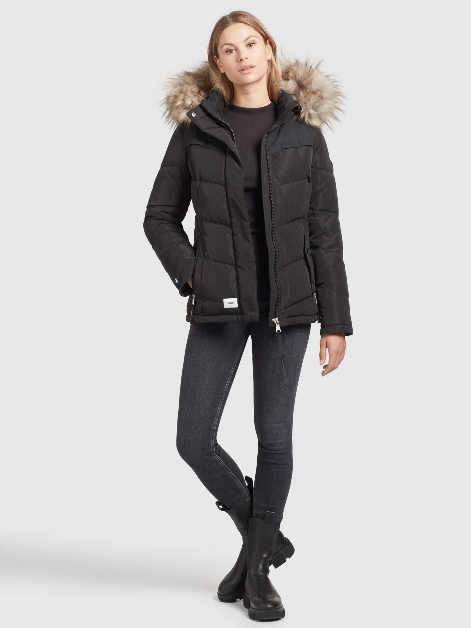 Khujo Winterjassen Winterjas Winsen Dames Zwart 6 Khujo Winterjassen Winterjas Winsen Dames Zwart - Afbeelding 6