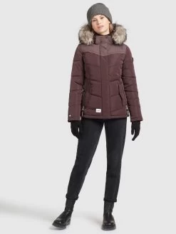 Khujo Winterjassen Winterjas Winsen Dames Bourgogne -Mode kledingwinkel 1314f3749d9efdbfaccc0416d14bcbf4