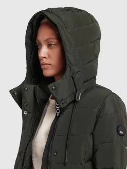 Khujo Korte Mantels Wintermantel Cups Dames Donkergroen -Mode kledingwinkel 1445bab07def79a4638247c1d4856f73