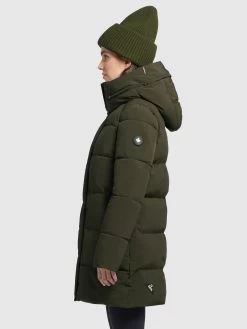 Khujo Korte Mantels Wintermantel Wente Dames Kaki -Mode kledingwinkel 146de751db3ba2f5b6d87c8275b21456