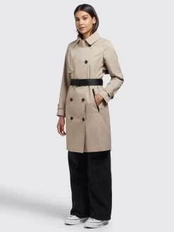 Khujo Trenchcoats Tussenmantel Sarina Dames Lichtbeige -Mode kledingwinkel 15b2dc5f992724ab259434e4c88267aa