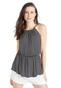 Khujo Valda - Top - Schwarz-Weiß Gestreift