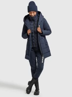 Khujo Korte Mantels Wintermantel Floyt Dames Donkerblauw -Mode kledingwinkel 18d710e4022f416acb00d8e5041f06b8