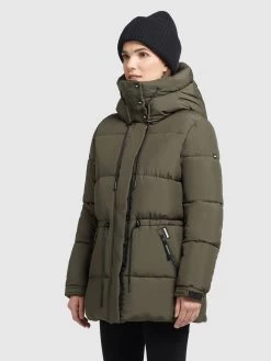 Khujo Winterjassen Winterjas Leviani Dames Donkergroen -Mode kledingwinkel 1ab3ff951628ecdf8230aaa243d2ca7e