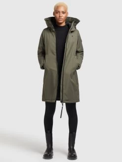 Khujo Tussenmantels Tussenmantel LISAD Dames Kaki -Mode kledingwinkel 1c51fc2efa692a8fe210d42db53feff5