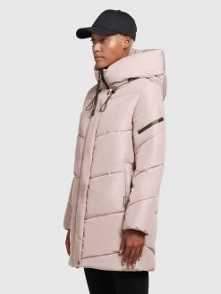 Khujo Winterjassen Winterjas Jordis Dames Lichtroze -Mode kledingwinkel 20a9d41ddb64d6f47f5b7882e3145d78