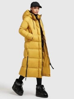 Khujo Wintermantels Wintermantel Dames Goudgeel -Mode kledingwinkel 259b2d6d0ecdc9e8231f556c74991729