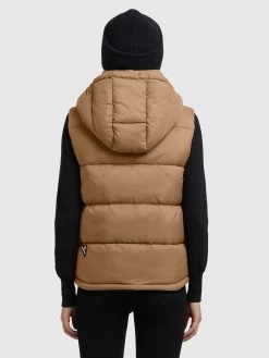 Khujo Bodywarmers Bodywarmer Eden Dames Lichtbruin -Mode kledingwinkel 2af655752085bccc66888100cf3f8541