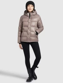 Khujo Winterjassen Winterjas Gerda Shiny Dames Beige -Mode kledingwinkel 38295fc08e2e8a216cf81e12d74a8094