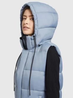 Khujo Bodywarmers Bodywarmer Eden Dames Lichtblauw -Mode kledingwinkel 3b399bb52555572214a9990a6c059b67