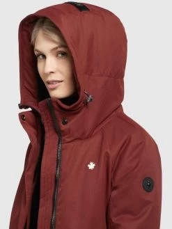 Khujo Parkas Tussenparka Dames Roestrood -Mode kledingwinkel 3b941b3d10e195148079486c55646784