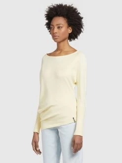 Khujo Fijngebreide Truien Trui Shea Dames Lichtgeel -Mode kledingwinkel 3cbc3321d6040e4a197ecf4688ab6acc