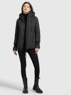 Khujo Winterjassen Winterjas Patt Dames Zwart -Mode kledingwinkel 3fc28cf4138ec253f63eea576f561fab
