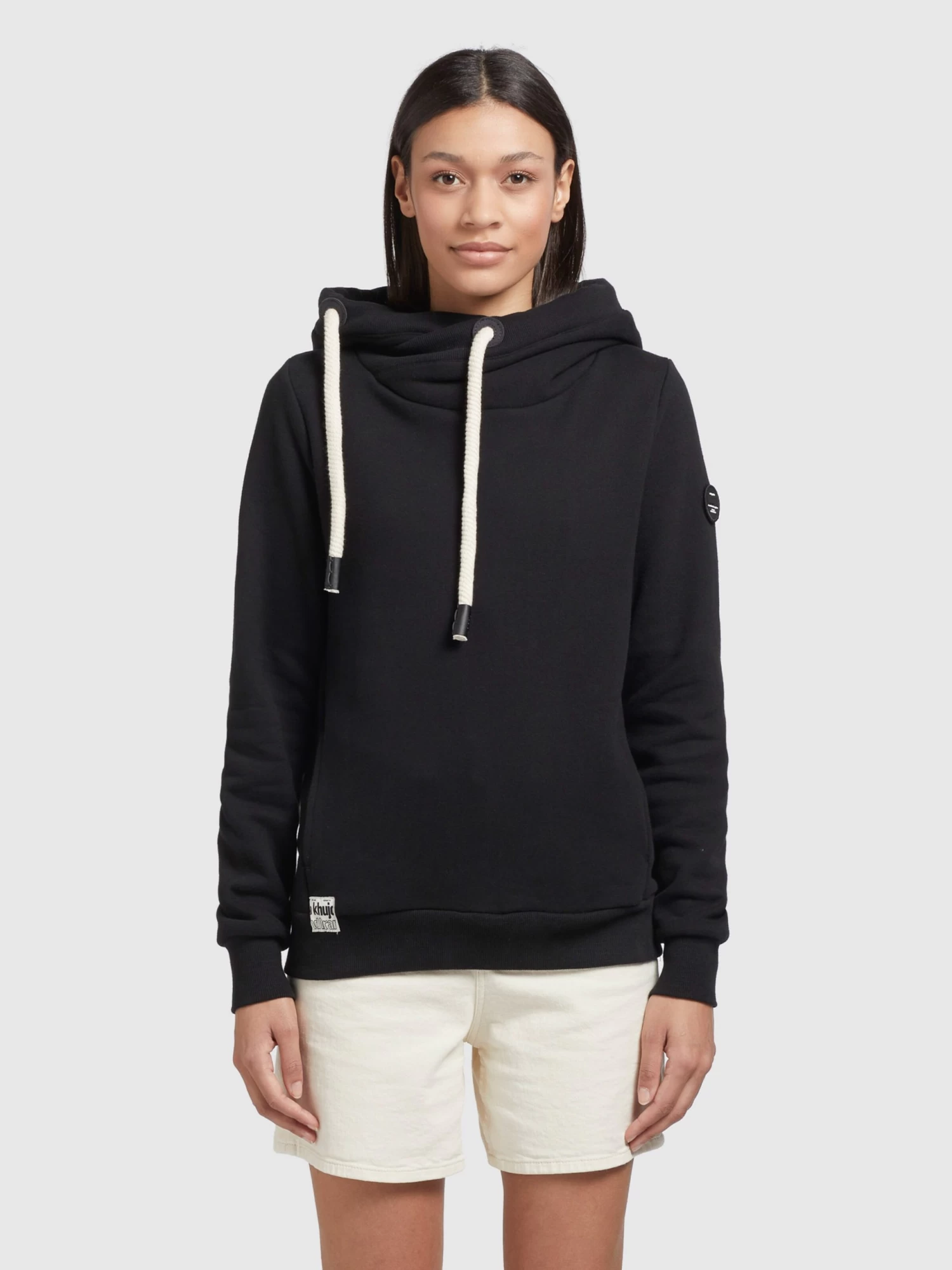 Khujo Hoodies Sweatshirt Karima Dames Zwart 2 Khujo Hoodies Sweatshirt Karima Dames Zwart - Afbeelding 2