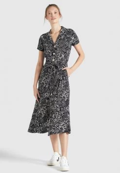 Khujo Blousejurken Blousejurk Goya Dames Zwart -Mode kledingwinkel 48bc2dacc380047bd12b5acb21a056af