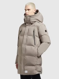 Khujo Winterjassen Winterjas Clide Heren Taupe -Mode kledingwinkel 4f0011ffa9f53b94a012575b8d9746bb