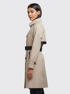 Khujo Trenchcoats Tussenmantel Sarina Dames Lichtbeige -Mode kledingwinkel 52e101f25d0df323538adb1eb28bc289