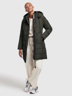 Khujo Korte Mantels Wintermantel Cups Dames Donkergroen -Mode kledingwinkel 56432a2d764a3a20b8c475c96a8fdd45