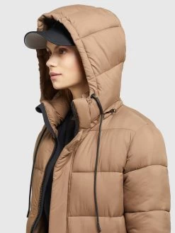 Khujo Wintermantels Wintermantel Julina Dames Lichtbruin -Mode kledingwinkel 58b447d52e7107712098cd6f3432f7b3