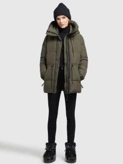 Khujo Winterjassen Winterjas Leviani Dames Donkergroen -Mode kledingwinkel 598c657f896ca3d3011c1d1cee896255