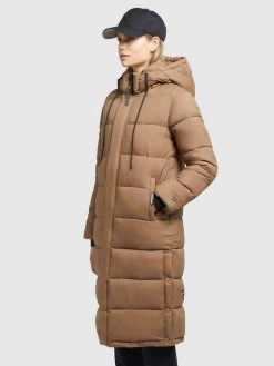 Khujo Wintermantels Wintermantel Julina Dames Lichtbruin -Mode kledingwinkel 5dd37045608520a65ca943c7ceaa5f99