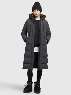 Khujo Wintermantels Wintermantel Rugg Dames Grafiet -Mode kledingwinkel 63ae57a4b9dbdf40705c3d0bfc579f60