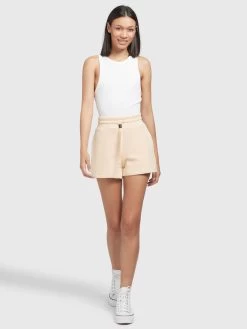 Khujo Shorts Regular Broek Dames Lichtgeel -Mode kledingwinkel 68ec507de2945c048827f3c0c278339c