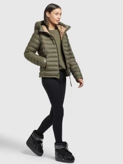 Khujo Winterjassen Winterjas Lovina Shine Dames Kaki -Mode kledingwinkel 6ad37bc5a05c6b77fd0fc8b83d77b57c