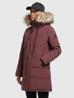 Khujo Wintermantels Wintermantel Cloren Dames Donkerrood -Mode kledingwinkel 6e8df25f2bfeef874ef8d8cdb13515e1