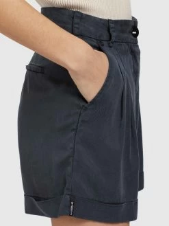 Khujo Shorts Loosefit Bandplooibroek Elida Dames Donkerblauw -Mode kledingwinkel 799c2ca8d8adc10345077decb231ca09