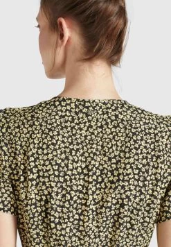 Khujo Blousejurken Blousejurk Porgy Dames Pasteelgeel / Zwart -Mode kledingwinkel 7ba28fc11f32b953027d25a1006b75fa