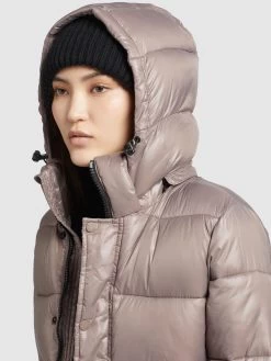 Khujo Winterjassen Winterjas Gerda Shiny Dames Beige -Mode kledingwinkel 86f1630d904918f0c94f73808539c90b