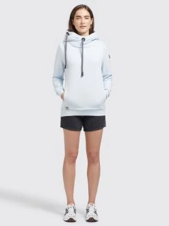 Khujo Hoodies Sweatshirt Karima Dames Lichtblauw -Mode kledingwinkel 8739c2eaeb45ef4b79619ca4463af972