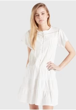 Khujo Kapua - Jurk - Weiß -Mode kledingwinkel 88a19567238a47a99295fc7afde183a2