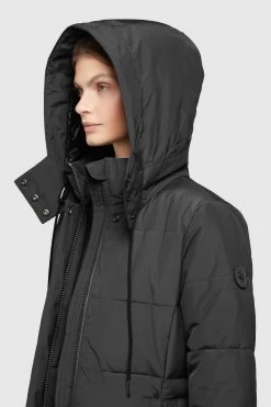 Khujo Wintermantels Wintermantel Cliv Dames Zwart -Mode kledingwinkel 8b39a0852b9989a5a880192b042b362a