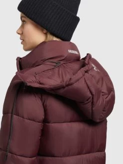 Khujo Wintermantels Wintermantel Julina Dames Donkerrood -Mode kledingwinkel 9041ee2d7f0755796370a6b4924c4512