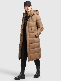 Khujo Wintermantels Wintermantel Julina Dames Lichtbruin -Mode kledingwinkel 999d073715cd7217fecac57c7e9c5865