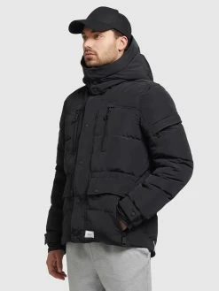 Khujo Winterjassen Winterjas Shinzo Heren Zwart -Mode kledingwinkel 9e757d7b1609b931f5212ffda2f0cfb8