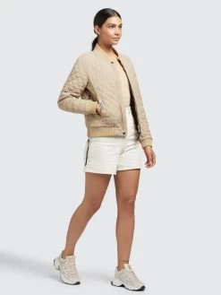 Khujo Tussenjassen Tussenjas Monza Dames Beige -Mode kledingwinkel a2a770a0801ad0a89f5ec2942ffc039a