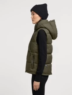 Khujo Bodywarmers Bodywarmer Eden Dames Kaki -Mode kledingwinkel a31c2ffd6d712dabbcffe8c55149fc74