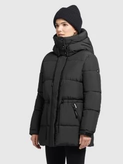Khujo Winterjassen Winterjas Leviani Dames Zwart -Mode kledingwinkel aa8452ed55ff64a63103fddaca720e24